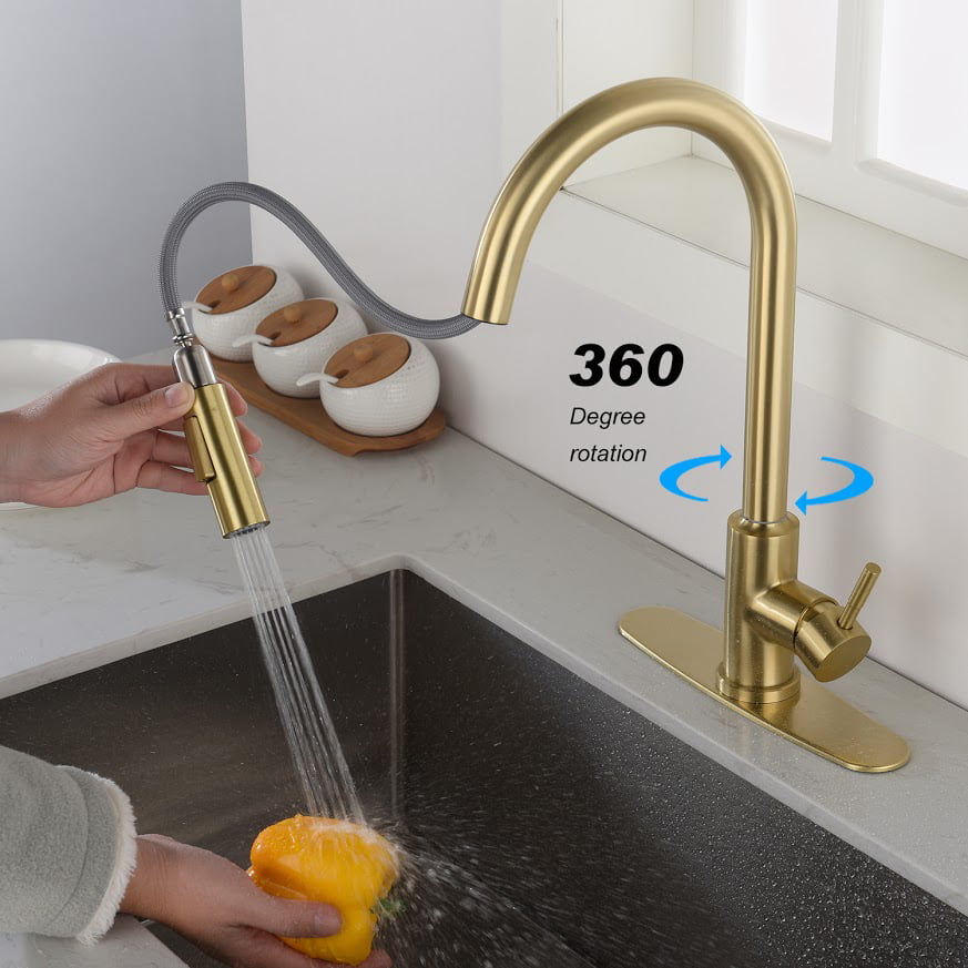 Modern Touchless Kitchen Spring Faucet with Pull-Out Spray Head, High ...