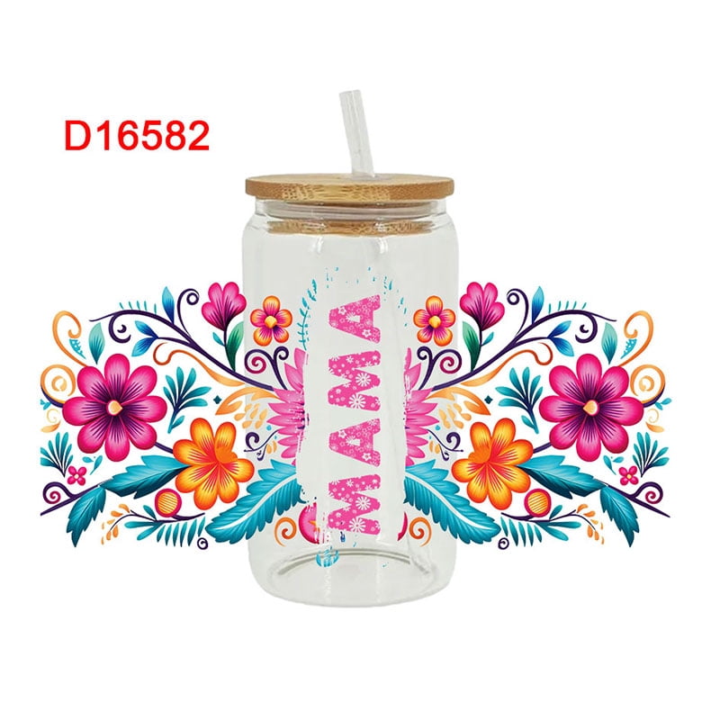 UV DTF  Sticker  Mother's Day Theme For The 16oz Libbey Glasses Wraps Cup Can DIY Waterproof Easy To Use Custom Decals D16577