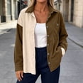 thumbnail image 5 of PFRNLFNo Boundaries Womens Corduroy Button Down Shirts Fall Loose Casual Long Sleeve Tops, 5 of 8