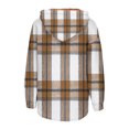 thumbnail image 6 of Women's Winter Oversize Plaid Khaki Fall And Winter Lattice Splice Pocket Buttons Long Sleeve Casual Hooded Outwears Coat XL, 6 of 6
