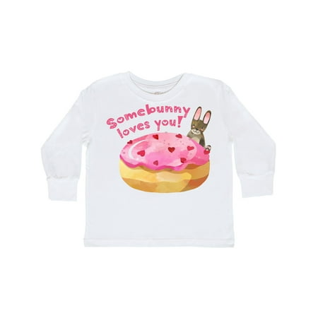 

Inktastic Somebunny Loves You with Cute Bunny Gift Toddler Boy or Toddler Girl Long Sleeve T-Shirt