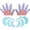 Blue, variant on 2 Pair Silicone Swimming Gloves Finger Frog Type Webbed Aquatic Training Water Resistance Fitness Paddle Aerobics for Men Women Kids