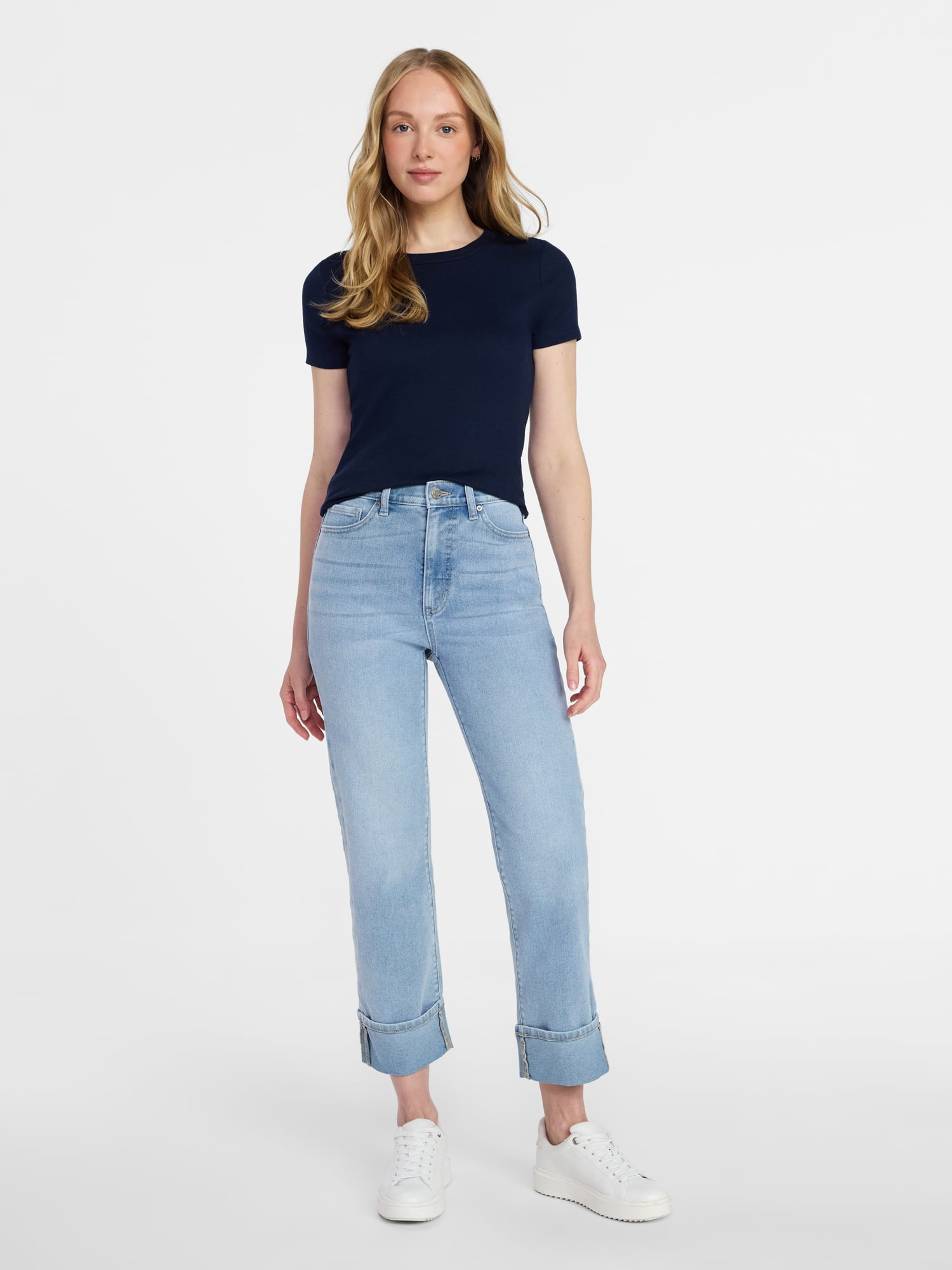 Time and Tru Women's Ribbed Tee with Short Sleeves, Sizes XS-XXXL