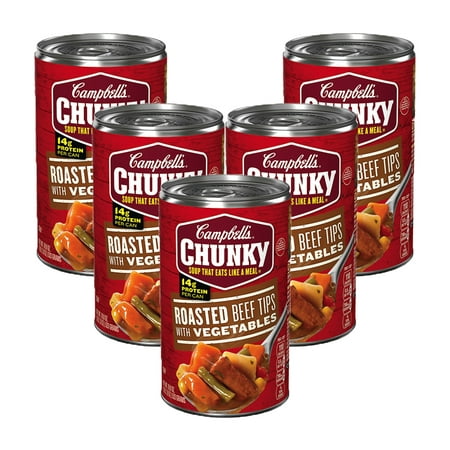 (5 Pack) Campbell's Chunky Roasted Beef Tips with Vegetables Soup, 18.8