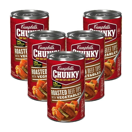 - (5 Pack) Campbell's Chunky Roasted Beef Tips with Vegetables Soup, 18.8 oz.