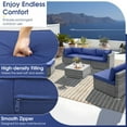 thumbnail image 4 of Canddidliike 3 Pieces L-Shaped Patio Sofa, Outdoor Patio Furniture Set with Cushions and Tempered Glass Table-Black, 4 of 7