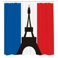 thumbnail image 3 of Ambesonne Eiffel Tower Shower Curtain, Geometric French Flag, 69"Wx75"L, Cobalt Blue Dark Coral, 3 of 5