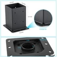 thumbnail image 3 of Base para postes AXWHYS 4x4, 4 unidades, interior, 9,14 x 9,14 cm, acero negro, 3 of 7