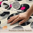 thumbnail image 6 of ODIKA 4'x6' Washable Area Rug Vinyl Record Retro Soundwave Design With Repeating Music Note Grid for Home Office, Under Desk, Non-Slip Chair-Friendly, Flatwoven, 6 of 7