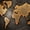 Copper World Map, variant on Elephant Stock Dark Wood World Map Wall Art - Horizontal Multi Panel Canvas - Living Room Wall Decor - Map Multi Panel - Brown And Black Decor - 55" x 24"