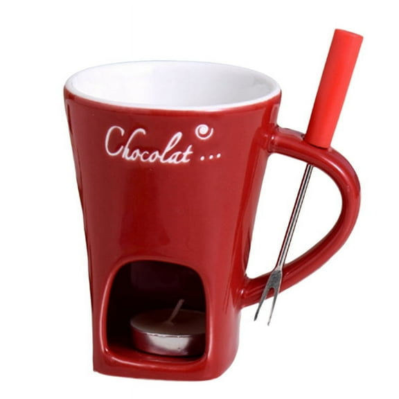 Fondue Mug Set Chocolate Cheese Milk Cream Making Set Single Butter Melter Baking G22680