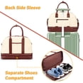 thumbnail image 4 of Weekender Bag, Women Canvas Tote, Portable Duffle Bag with Shoe Compartment Handbag, 4 of 9