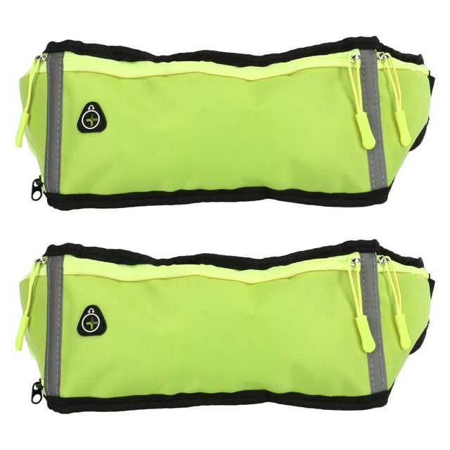 Belt Bag, Breathable Headset Port Reflective Strip 2 Pcs Waist Pack for Running Orange,Green,Black,Grey