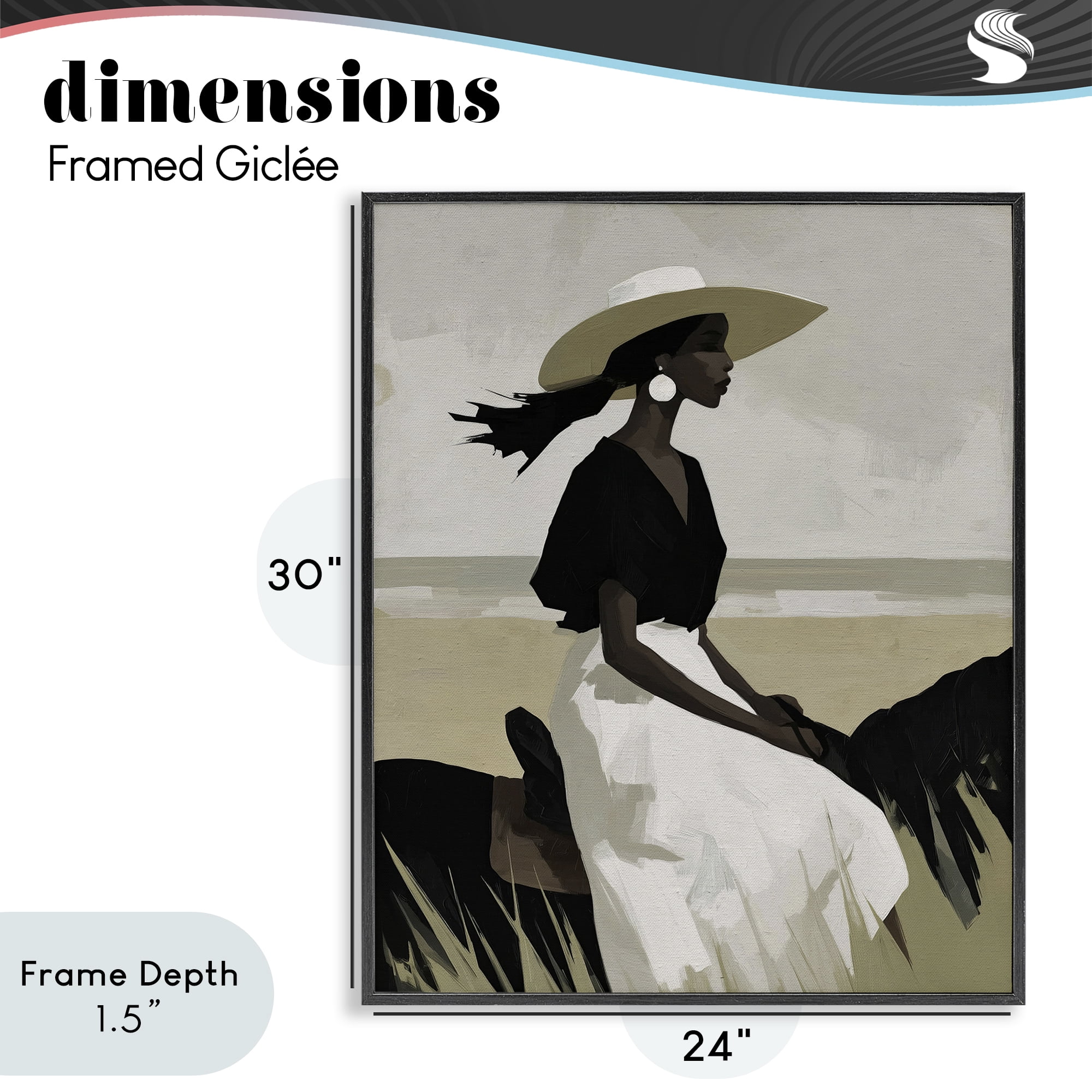 Stupell Industries Equestrian Windswept Muse Black Framed Giclee Art, design by Svetlana Aleynikova