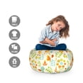 thumbnail image 2 of Caterpillar Storage Toy Bag Chair, Colorful Design Spring Season Blossoming Flowers and Ladybugs, Stuffed Animal Organizer Washable Bag, Large Size, Multicolor, by Ambesonne, 2 of 3