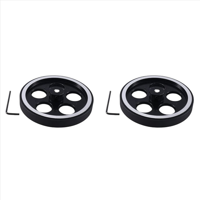 2 Pcs Roue de Mesure en Caoutchouc d'Aluminium Industriel 300Mmx6Mm pour Encodeur Industriel, 2 x Roue de Encodeur 2 x Clé, Noir