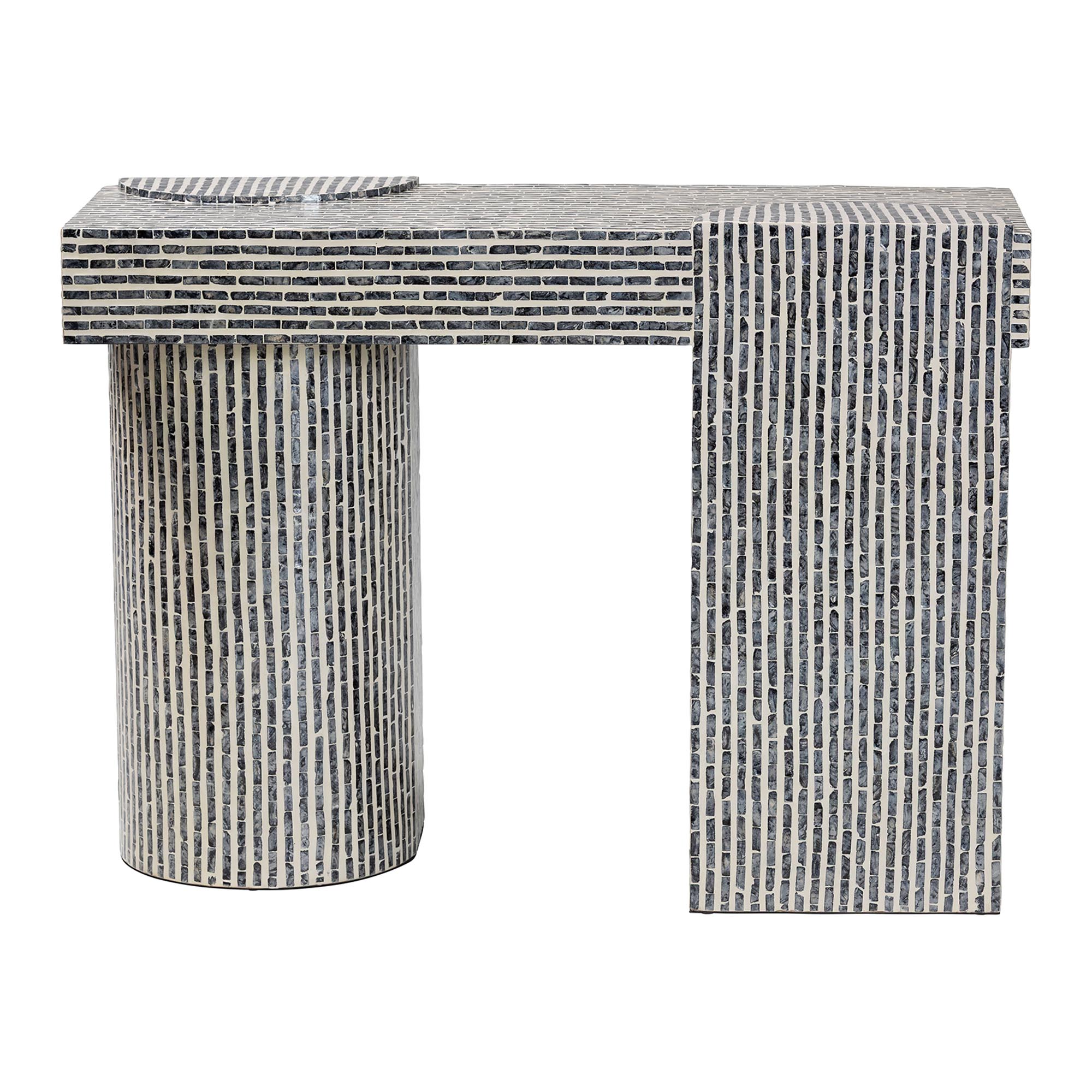 bali & pari Tawana Coastal Console Table, Black/White