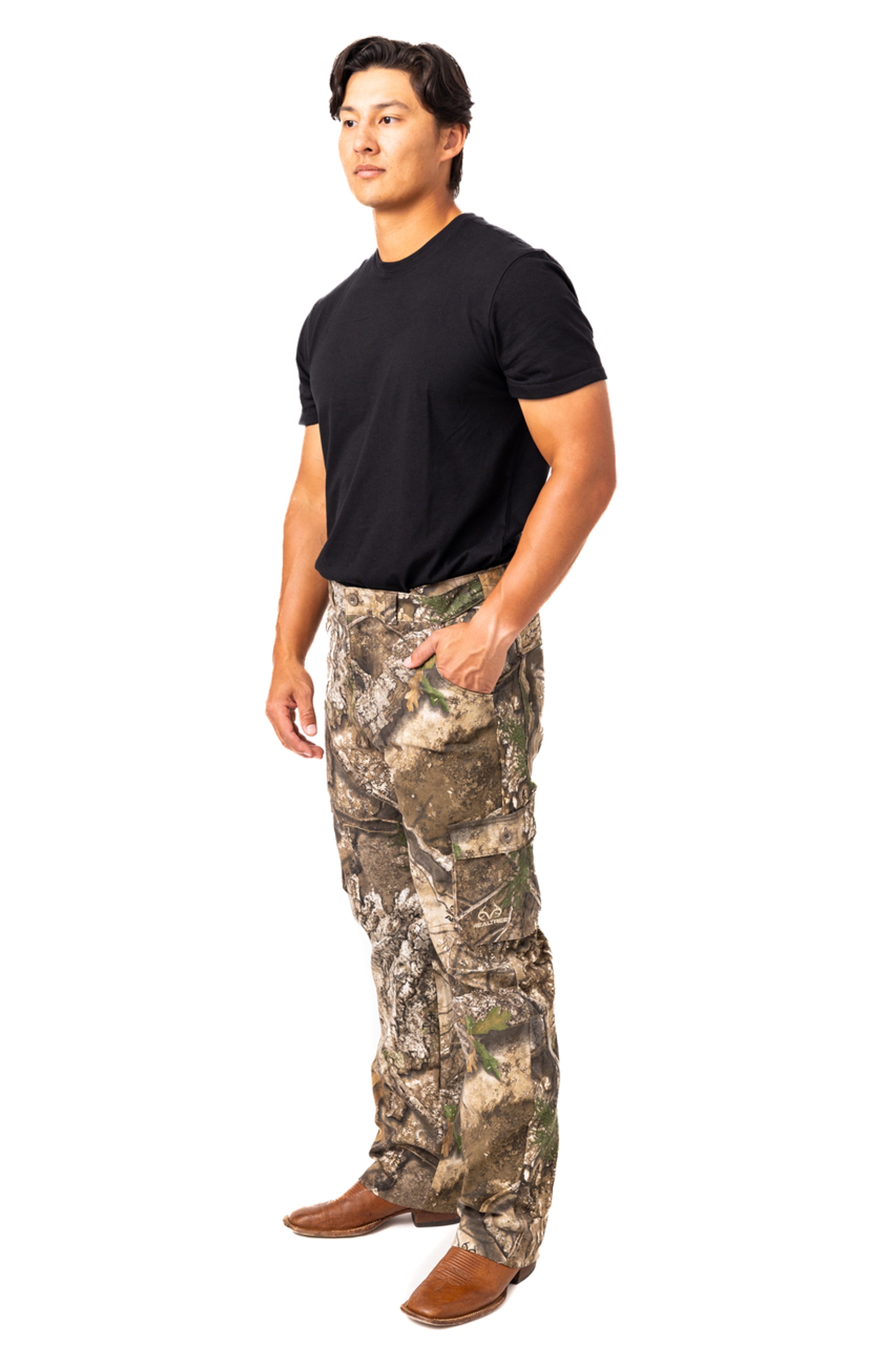 Realtree Men’s 6-Pocket Cargo Camo Hunting Pants , Regular Fit, Straight Leg, Camo Pants for Outdoor, Hiking Wear | S-4X