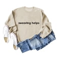 thumbnail image 3 of Swearing Helps Sweatshirts for Women 2025 Long Sleeve Crewneck Funny Sarcastic Sweatshirt Pullover Tops, 3 of 5