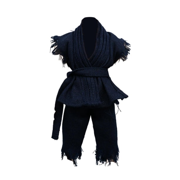 Figura de acción 1:12 Ropa para hombre Uniforme de judo Ropa para muñecas Top Pantalones Cinturón Vestir Azul oscuro