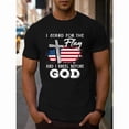 thumbnail image 3 of 【New Arrival】"I Stand For The Flag And I Kneel Before God" Patriotic American Flag Cross Graphic T-Shirt Casual Cotton Short Sleeve Tee, 3 of 7