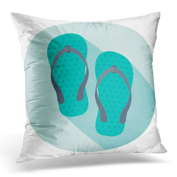 ECCOT Beach Flip Flops Sandals Slippers Footwear Pluggers Thongs Pillowcase Pillow Cover Cushion
