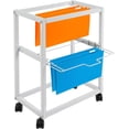 thumbnail image 2 of Fichiouy 2/3-Tier Metal Rolling File Cart File Organizer Cabinet with Wheels for Home Office, 2 of 7