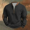 thumbnail image 2 of QHFBli Chandail Décontracté à Col Rond pour Homme Chandail Tricoté à Fermeture Éclair pour Homme Manches Longues Imprimé Chandail Sans Col, 2 of 3