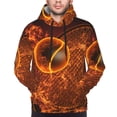 thumbnail image 3 of Zufioo Tennis Racket In Fire Design Fleece Comfortable Hoodie for Mens,Sweatshirt for Men,Pullover Hooded Sweatshirt for Men -Small, 3 of 5