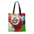 thumbnail image 1 of JSDART Canvas Tote Bag Two Abstract Billiards Fifteen Pool Sport Ball Reusable Handbag Shoulder Grocery Shopping Bags, 1 of 1