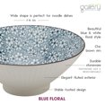 thumbnail image 4 of Tabletops Gallery 8" Blue Floral Stoneware Ramen Noodle Bowls, Set of 2, 4 of 7