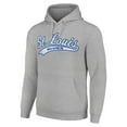 thumbnail image 2 of Men's Starter Heather Gray St. Louis Blues Tailsweep Fleece Tri-Blend Pullover Hoodie, 2 of 3