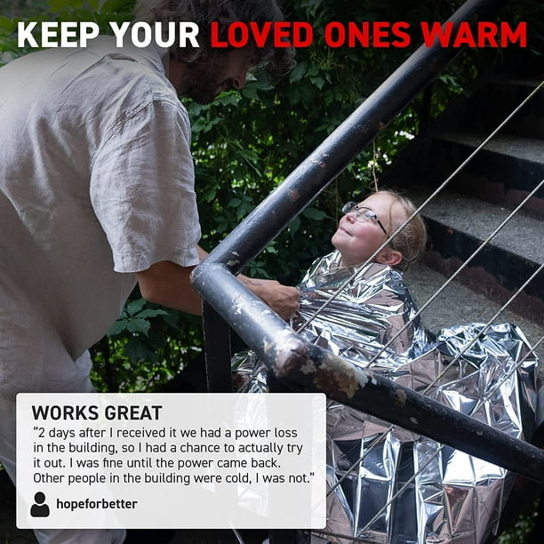 72 HRS Extra Large MIL SPEC Emergency Mylar Thermal Blanket Pack of 60 Heat Space Survival Blankets for Car First Aid Kit Hiking and Shelter Walmart
