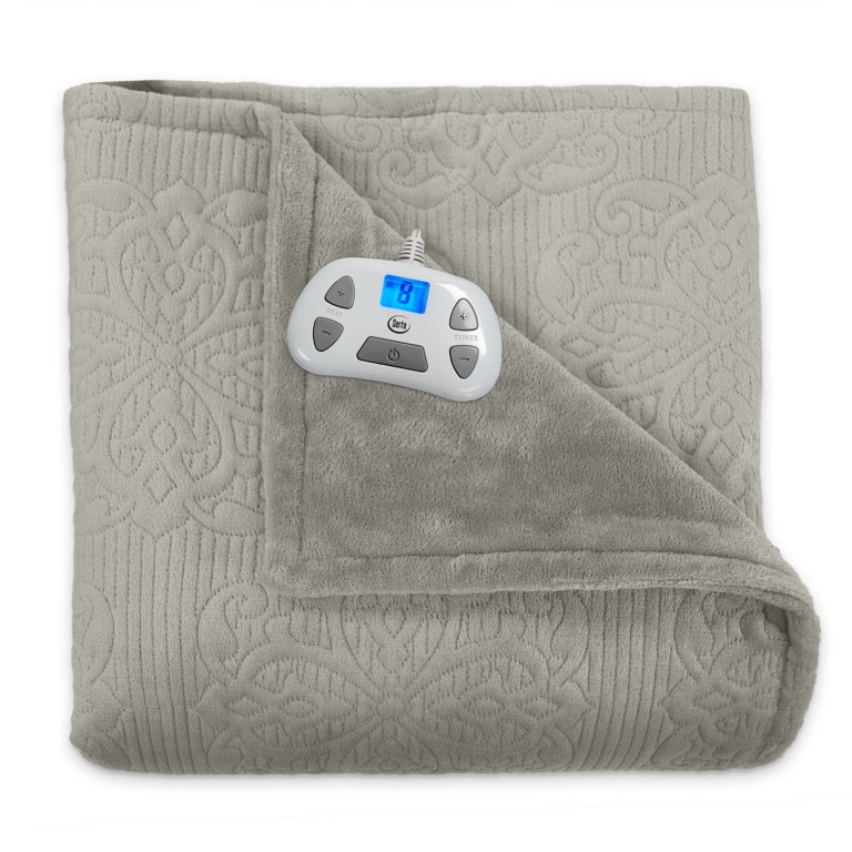 Serta Pinsonic Plush Reversible Heated Electric Blanket, Pre-Warming,  10-Hour Auto Shut-Off and Overheat Safety Feature, Programmable Controller  with Timer - Walmart.com