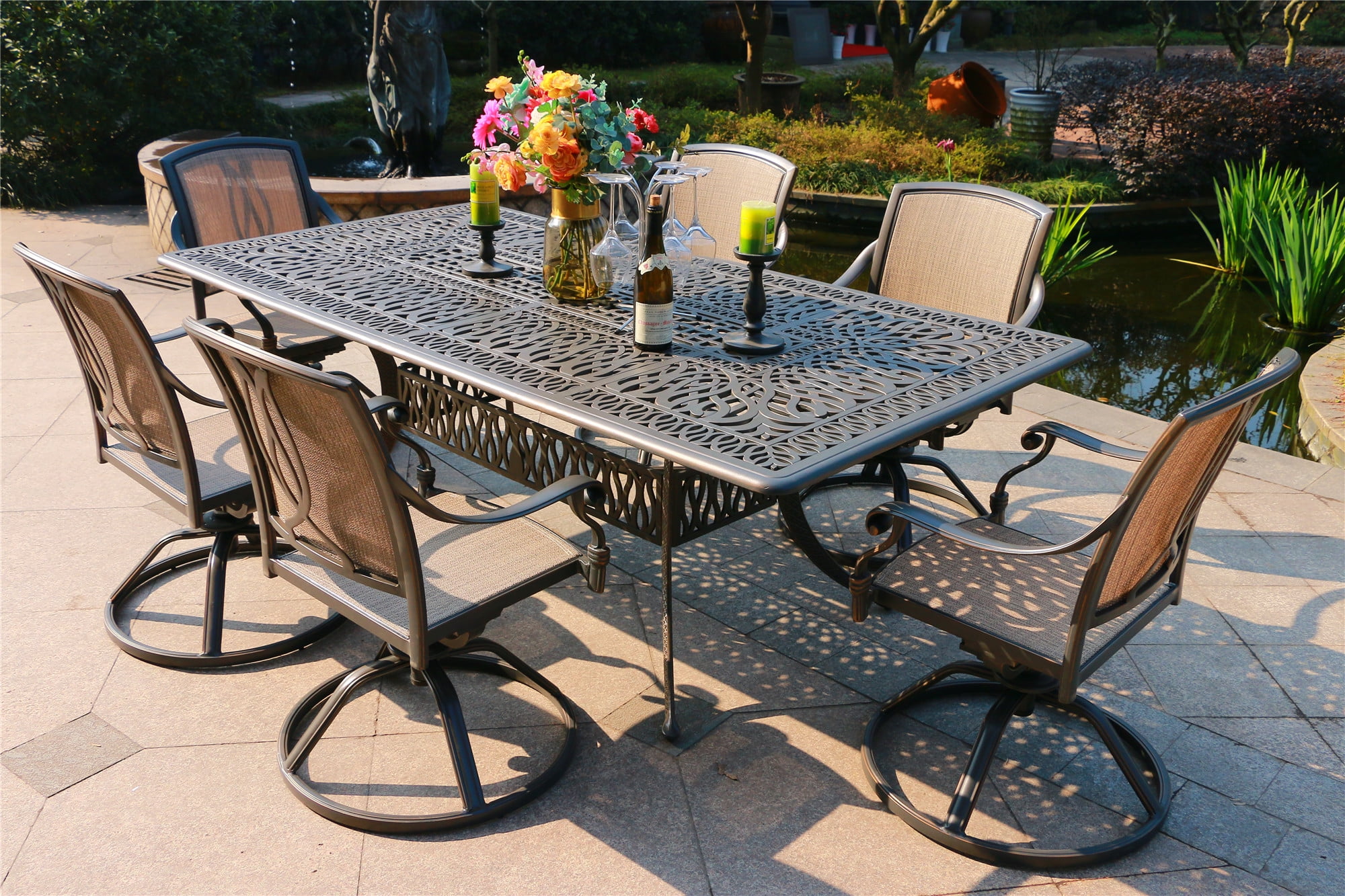 Matterhorn Outdoor Patio Dining Set with All Swivel ...