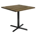 thumbnail image 4 of KFI Studios Urban Loft 2.5' Square Dining Table, Barnwood, X Base, 4 of 7