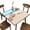 Beach Shells Starfish, variant on Blue Wooden Texture Background Sqaure Table Covers with Elastic, Waterproof Heat Insulation Tablecloth for Dinning Tea Negotiating Table, Suits for 36"x36" Table, Style 207