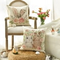 thumbnail image 3 of 4Pcs Easter Rabbit Flower Be Hoppy Yellow Throw Pillow Cover, Polka Dot Bird Be Kind Cushion Case Decoration for Sofa Couch, 3 of 7