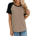 thumbnail image 3 of Mittory T-Shirts for Women Summer Color Block Loost Fit Short Sleeve Tops Casual Basic Tees, 3 of 5