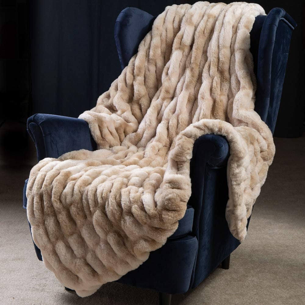 Details about   Super Soft Plush Faux Fur Blanket 50" x 60",Fluffy Cozy Comfy Furry Warm Throw B 