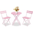 thumbnail image 1 of QinaQin Patio Bistro Set with Foldable Table and 2 Chairs, Powder Coated Metal Frame, 3Pcs, 1 of 8
