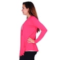 thumbnail image 2 of Simply Ravishing Women's Basic Long Sleeve Hip Length Open Drape Cardigan, Large, Coral, 2 of 4