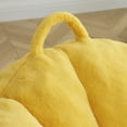 thumbnail image 3 of Giant Bean Bag Chair for Adults, Oversized Lazy Sofa with Footstool and Handle, Faux Fur Shell-Shaped Reading Chair for Living Room Bedroom, Yellow, 3 of 8