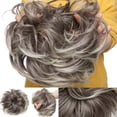 thumbnail image 3 of SEGO Messy Bun Hair Piece Ponytail Hair Extension Synthetic Scrunchy Wavy Real Hair Bun Fake Hair Elastic Hair Extensions for Women Black/Blonde/Palm Colors, 3 of 8