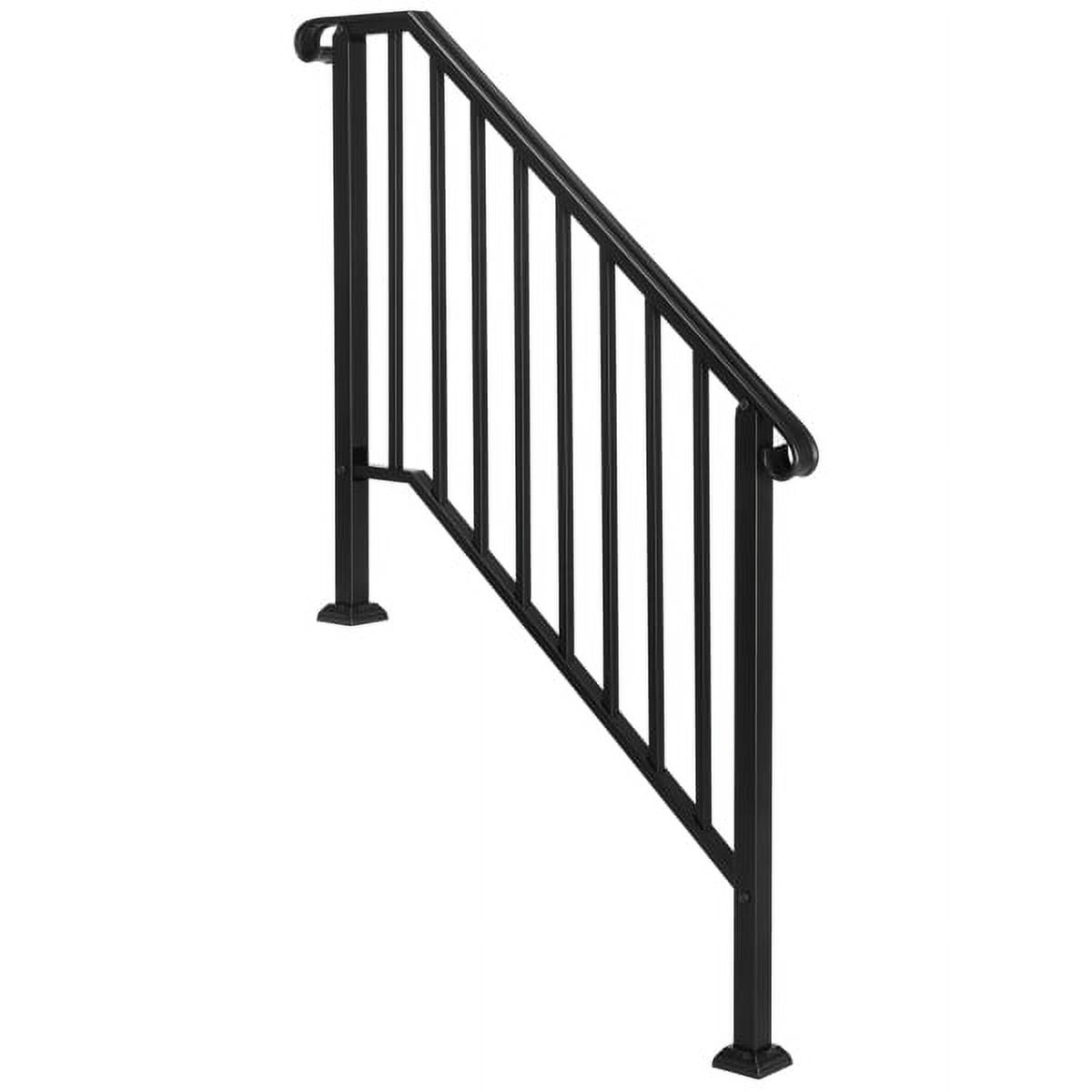 Matte Black Outdoor 3 Level Iron Handrail, Suitable for Gardens, Residential Buildings, Commercial Office Buildings, Hotels