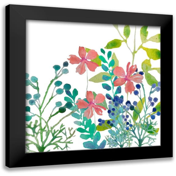 Boho Hue Studio 12x12 Black Modern Framed Museum Art Print Titled - Flowers Square