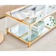 thumbnail image 2 of DeeHome Stainless Steel Coffee Table With acrylic Frame and Clear Glass Top cs-1195 gold, 2 of 9