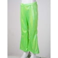 thumbnail image 4 of Haitryli Kids Girls Boys Stage Performance Shiny Flared Pants Elastic Waistband Bronzing Bell Bottom Pants Fluorescent Green 7-8, 4 of 7