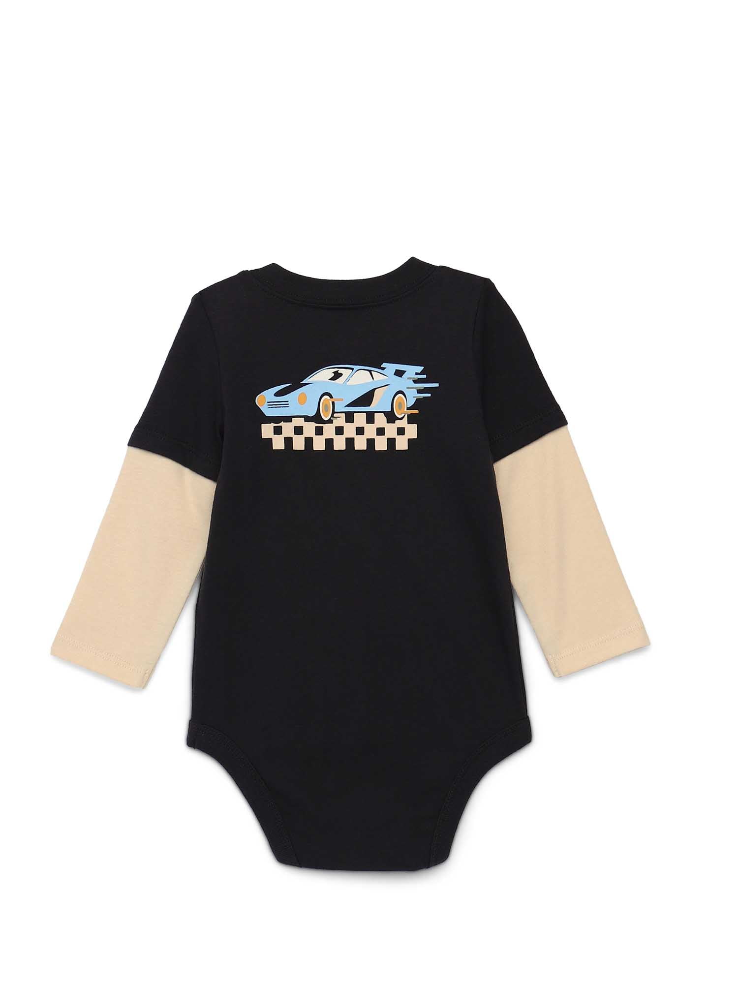 Garanimals Baby Boy Layered Look Bodysuit with Long Sleeves, Sizes 0M-24M