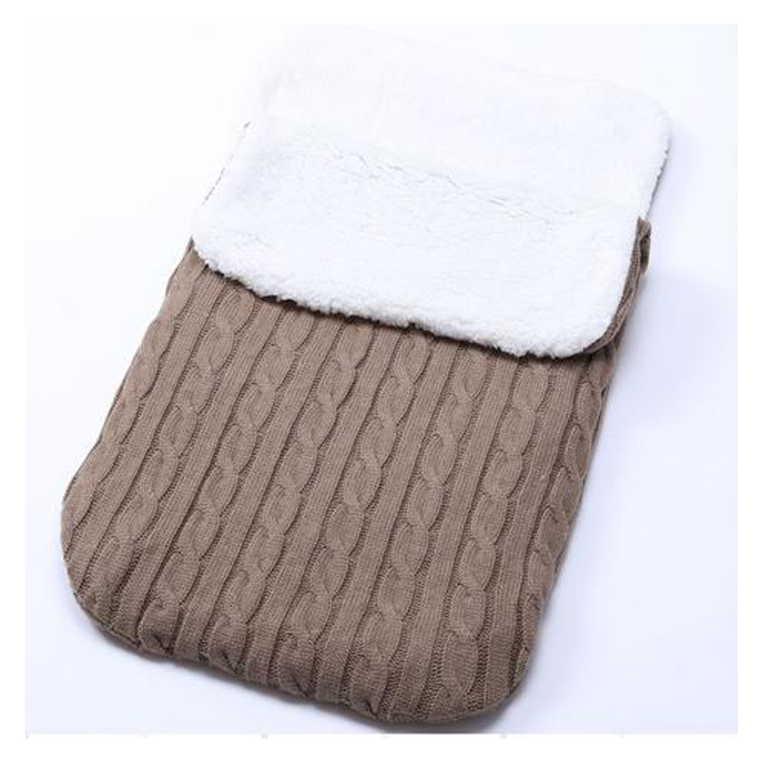 Felcia Newborn Baby Warm Pram Sleeping Bag Hooded Swaddle Knit Wrap